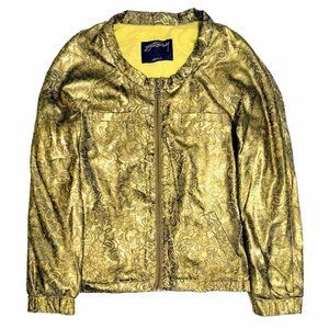 Vintage Stussy Gold Lace Satin Bomber Jacket SZ S